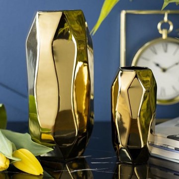 Keramisk vas ALICE 25x11 cm guld