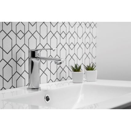 KFA Armatura 4422-815-00 - Kran till handfat + avlopp med bräddavlopp AGAT 15,2 cm skinande krom