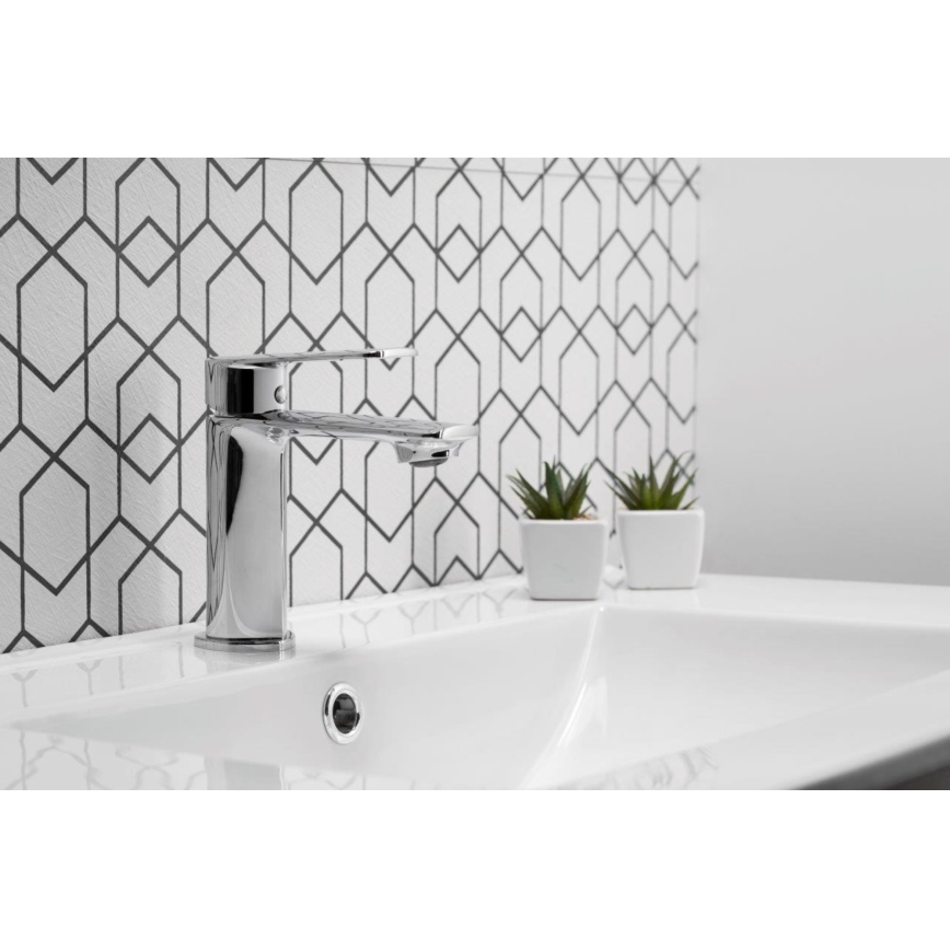 KFA Armatura 4422-815-00 - Kran till handfat + avlopp med bräddavlopp AGAT 15,2 cm skinande krom