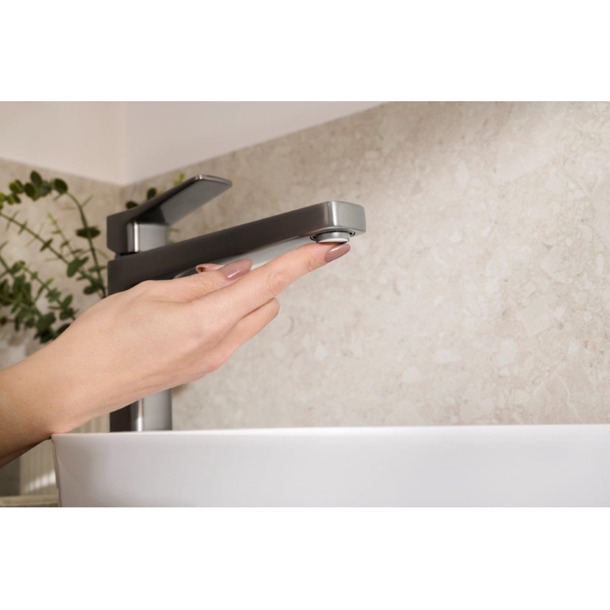 KFA Armatura 4522-712-61 - Tvättställsblandare + bottenventil MALAGA 30,3 cm metallgrå