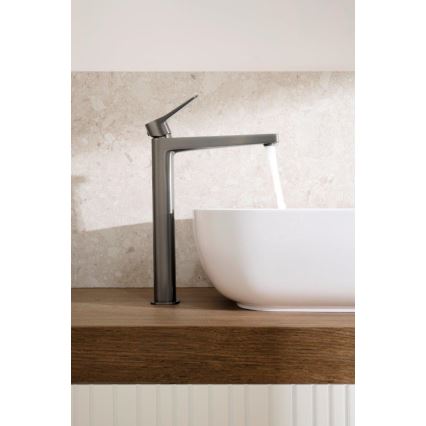 KFA Armatura 4522-712-61 - Tvättställsblandare + bottenventil MALAGA 30,3 cm metallgrå