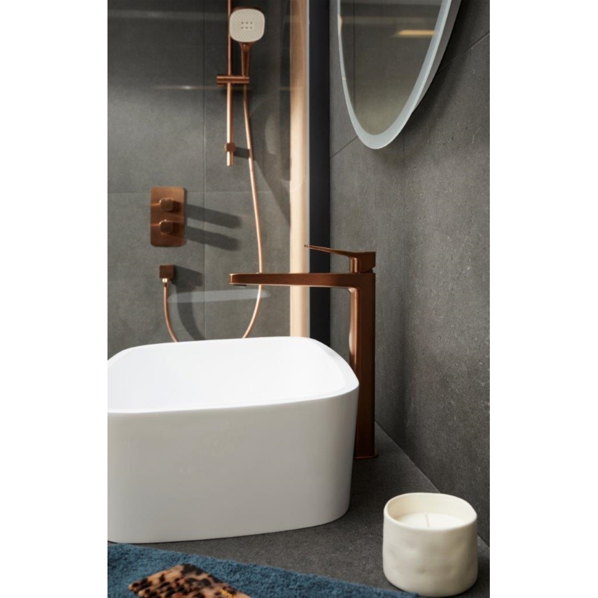 KFA Armatura 4522-815-34 - Tvättställsblandare + bottenventil MALAGA 15,9 cm roséguld