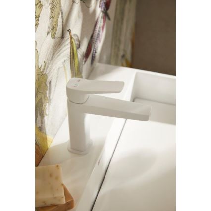 KFA Armatura 4522-815-44 - Tvättställsblandare + bottenventil MALAGA 15,9 cm vit