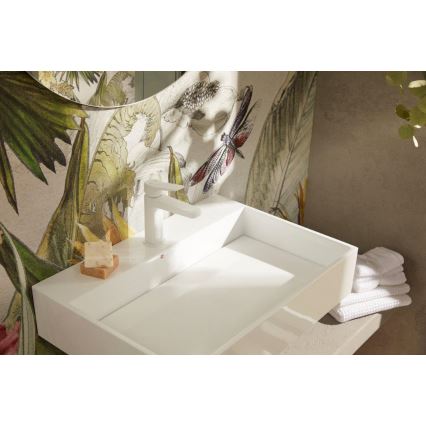 KFA Armatura 4522-815-44 - Tvättställsblandare + bottenventil MALAGA 15,9 cm vit