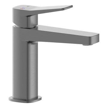 KFA Armatura 4522-815-61 - Tvättställsblandare + bottenventil MALAGA 15,9 cm metallgrå