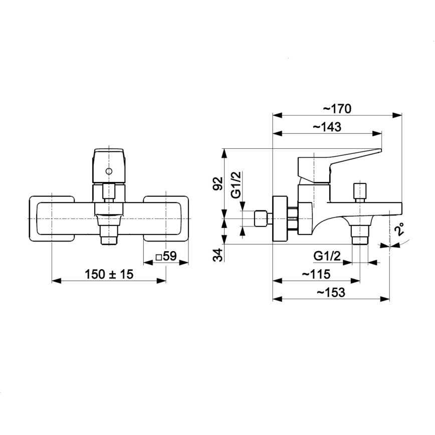 KFA Armatura 4524-010-31 - Badkarsblandare MALAGA i borstat guld