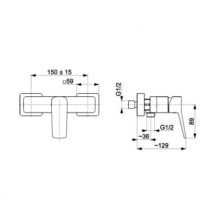 KFA Armatura 4526-010-44 - Duschblandare MALAGA vit