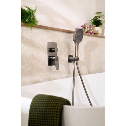 KFA Armatura 4529-501-61 - Duschset med infälld blandare MALAGA, metallgrå