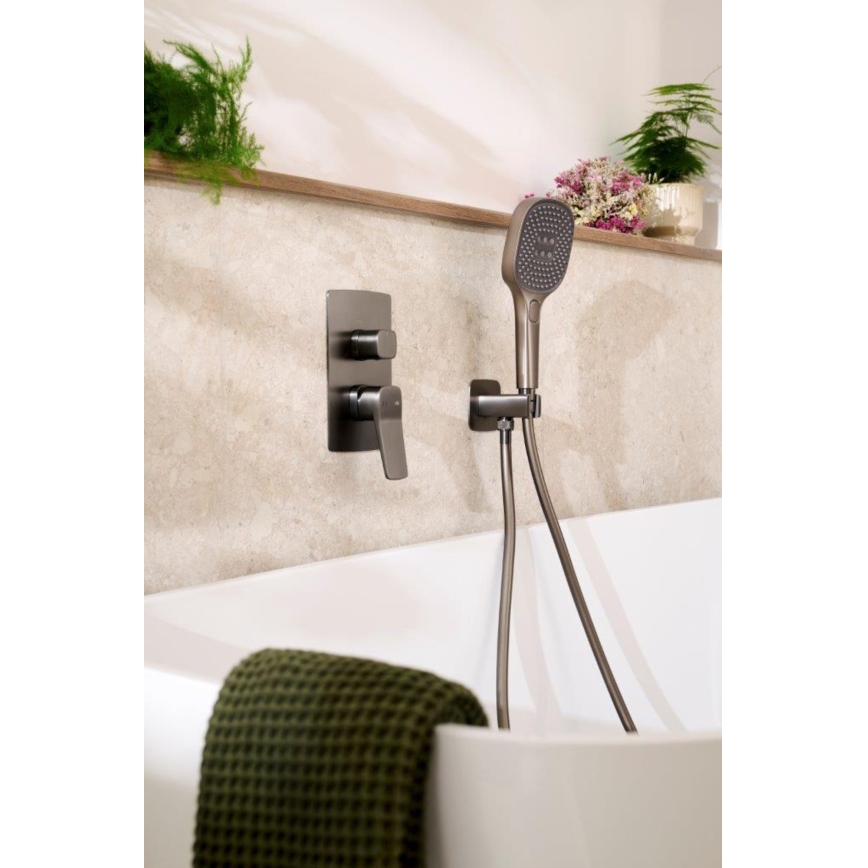 KFA Armatura 4529-501-61 - Duschset med infälld blandare MALAGA, metallgrå