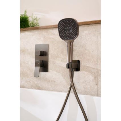 KFA Armatura 4529-501-61 - Duschset med infälld blandare MALAGA, metallgrå