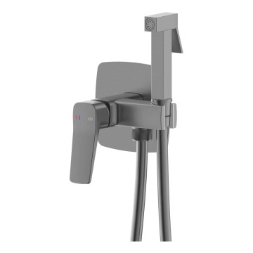 KFA Armatura 4529-512-61 - Bidettblandare med handdusch för infällt montage MALAGA metallisk grå
