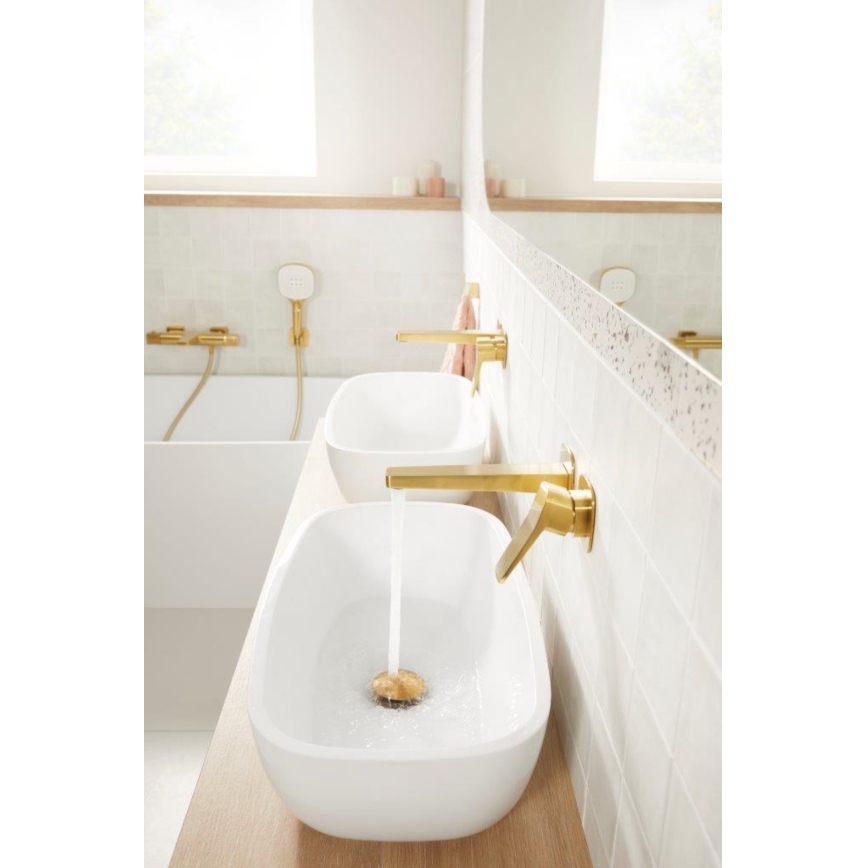 KFA Armatura 4529-810-31 - Tvättställsblandare för dold montering MALAGA, borstad guldfinish