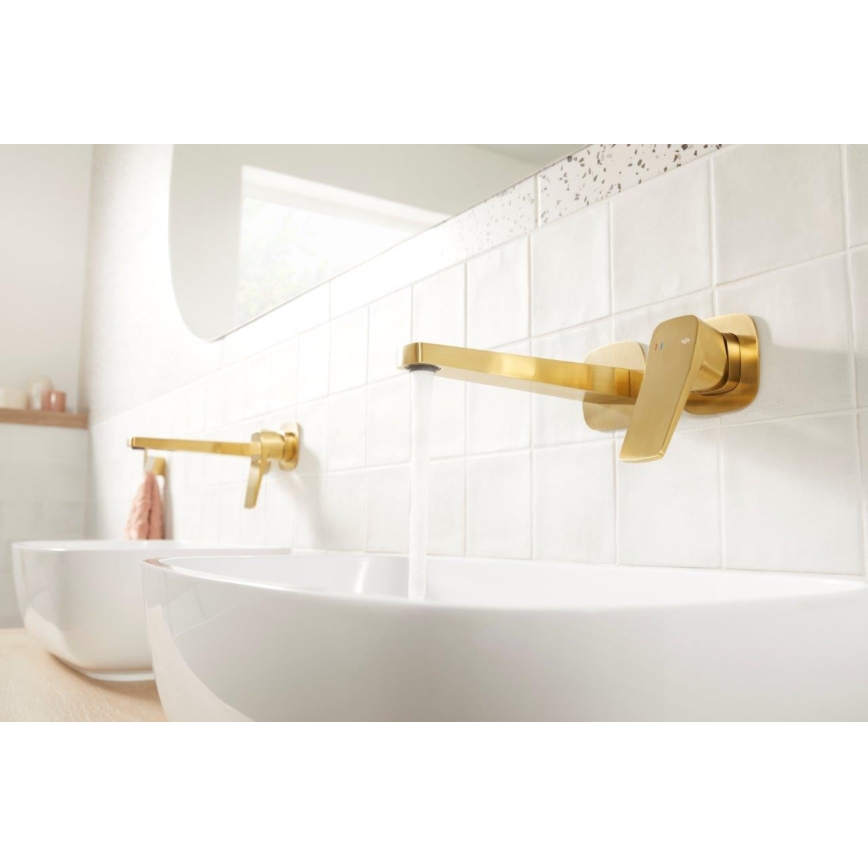 KFA Armatura 4529-810-31 - Tvättställsblandare för dold montering MALAGA, borstad guldfinish