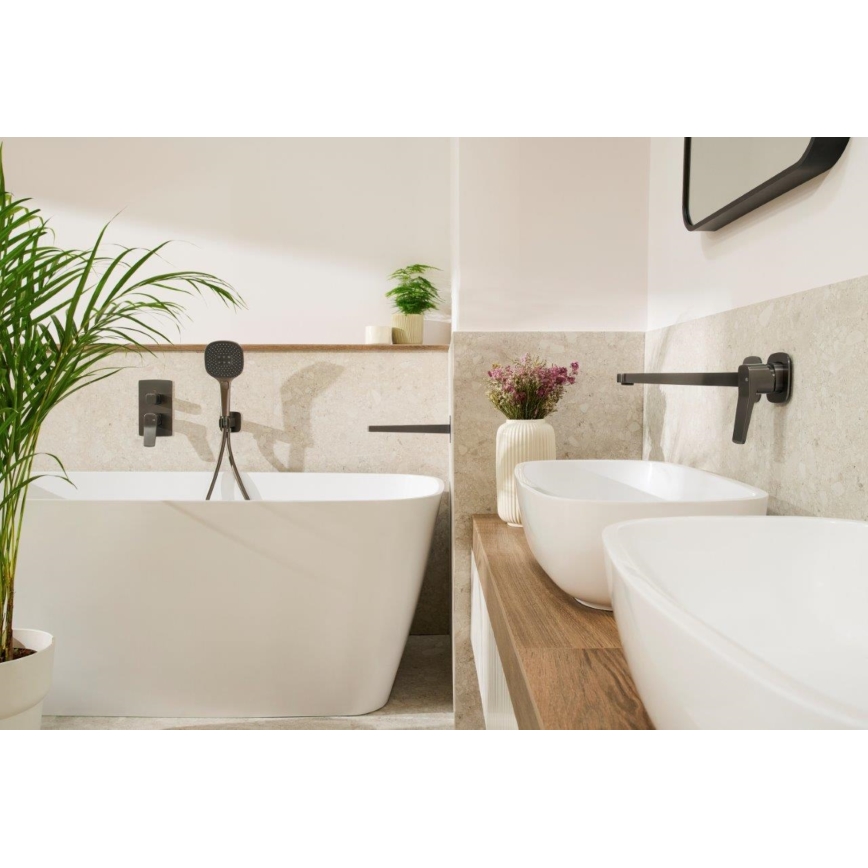 KFA Armatura 4529-810-61 - Tvättställsblandare för infälld installation MALAGA metallicgrå