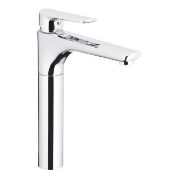 KFA Armatura 5022-712-00 - Kran till handfat + avlopp med bräddavlopp TANZANIT 28,4 cm skinande krom