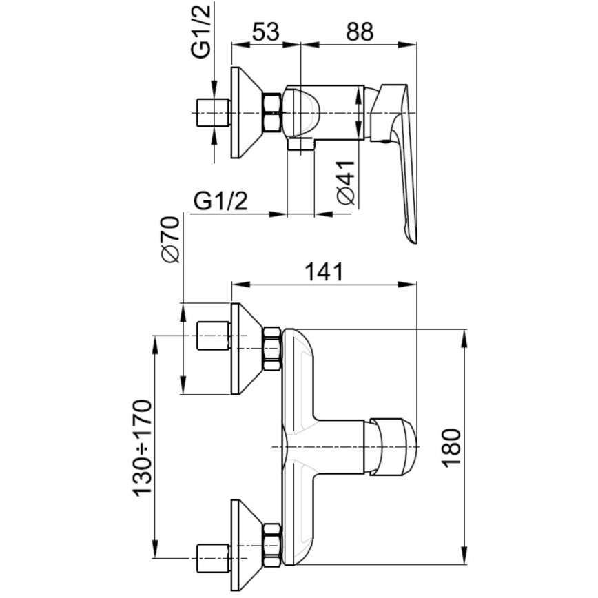 KFA Armatura 5026-010-00 - Dushkran TANZANIT skinande krom