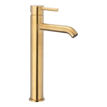 KFA Armatura 5032-612-31 - Kran till handfat + avlopp med bräddavlopp MOZA 33 cm mark guld