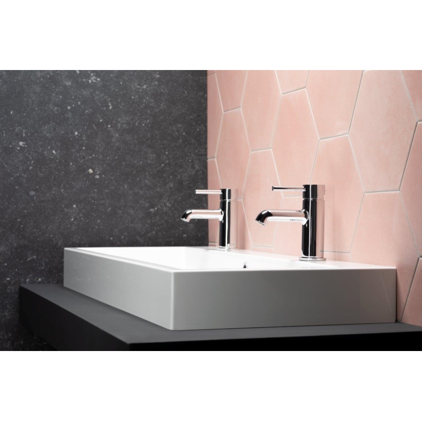 KFA Armatura 5032-815-00 - Kran till handfat + avlopp med bräddavlopp MOZA 15,2 cm skinande krom