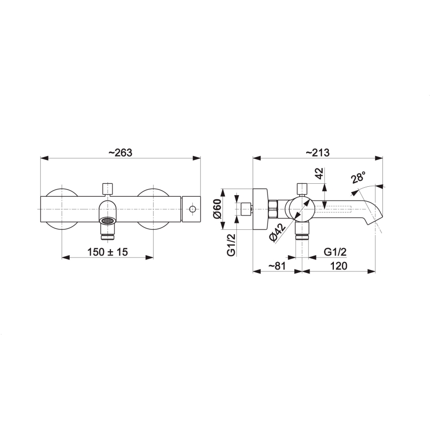 KFA Armatura 5034-020-00 - Kran till badkar MOZA skinande krom