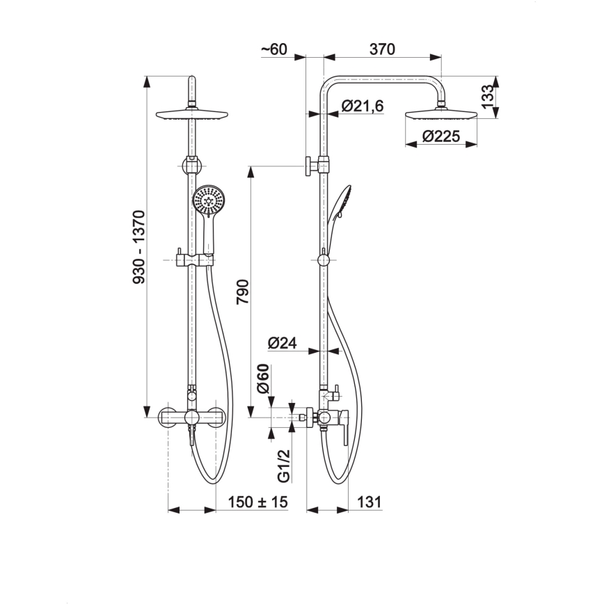 KFA Armatura 5036-910-81 - Dusch med kran MOZA mässing/matt svart