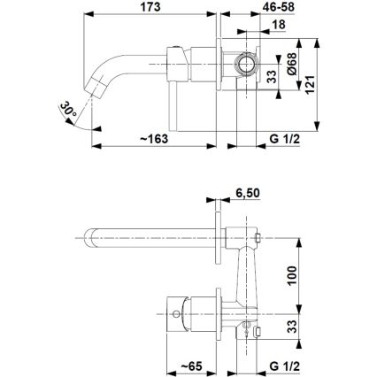 KFA Armatura 5039-810-31 - Tvättställsblandare för dold installation MOZA mark guld