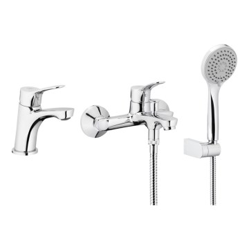KFA Armatura 5241-003-00 - Badkarsset med kran + tvättställsblandare MORRIS skinande krom