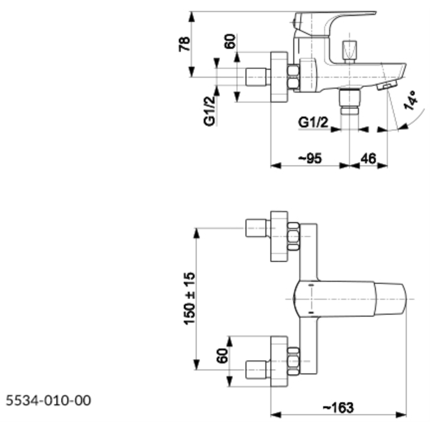 KFA Armatura 5534-010-00 - Kran till badkar MOKAIT skinande krom