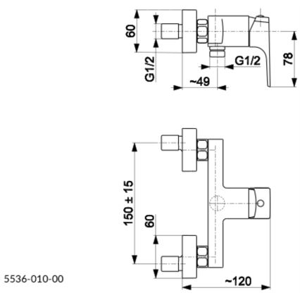 KFA Armatura 5536-010-00 - dushkran MOKAIT skinande krom
