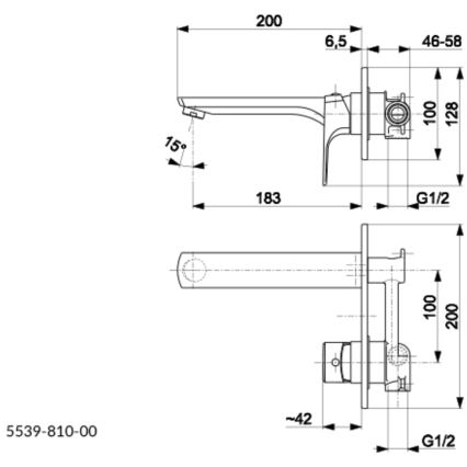 KFA Armatura 5539-810-00 - Tvättställsblandare för dold installation MOKAIT skinande krom