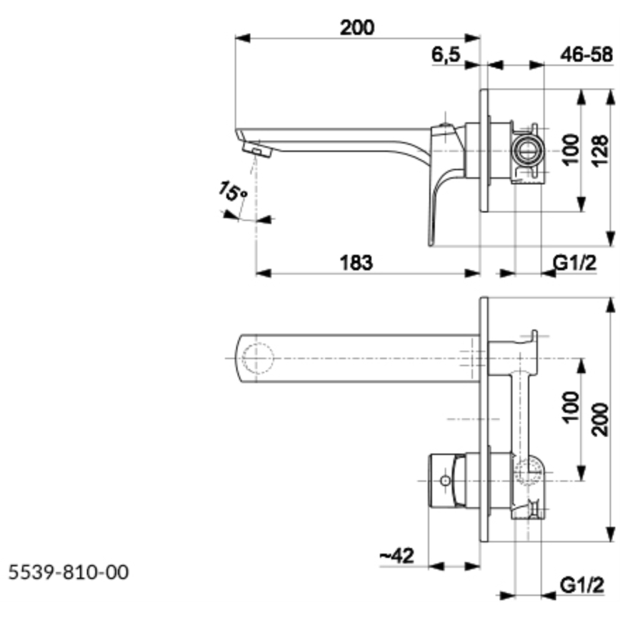 KFA Armatura 5539-810-00 - Tvättställsblandare för dold installation MOKAIT skinande krom