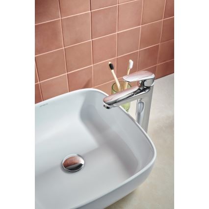 KFA Armatura 5552-712-00 - Tvättställsblandare med bottenventil och överfyllnad OTAVA 30,2 cm blank krom