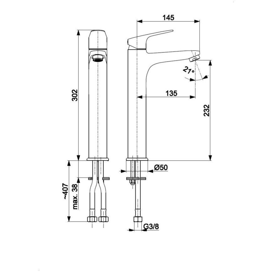 KFA Armatura 5552-712-81 - Tvättställsblandare med bottenventil och överfyllnad OTAVA 30,2 cm matt svart