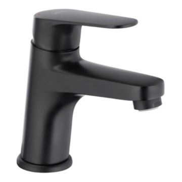 KFA Armatura 5552-815-81 - Tvättställsblandare med bottenventil och överfyllnad OTAVA 15 cm matt svart