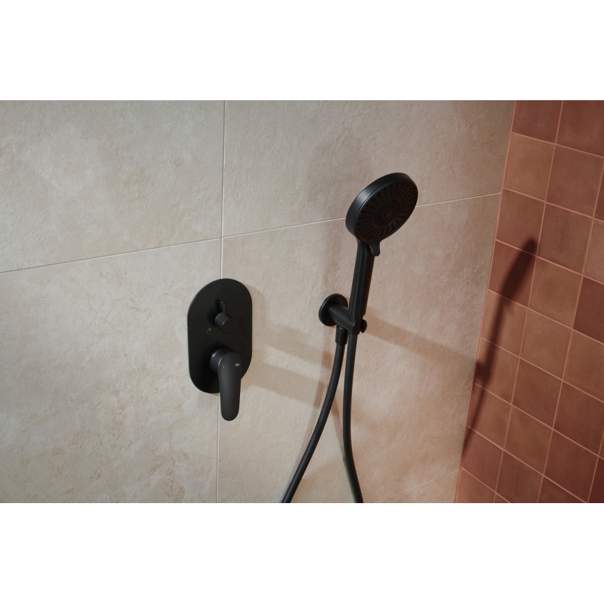 KFA Armatura 5559-501-81 - Duschset med inbyggd termostat OTAVA matt svart
