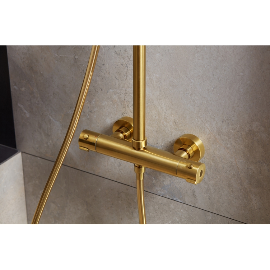 KFA Armatura 5736-920-31 - Duschset med termostatblandare MOZA borstad guld