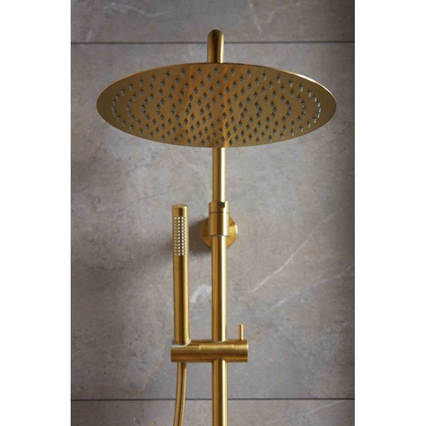 KFA Armatura 5736-920-31 - Duschset med termostatblandare MOZA borstad guld