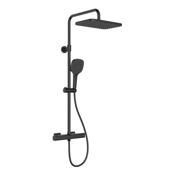 KFA Armatura 5756-910-81 - Duschset MALAGA med termostatblandare, svart