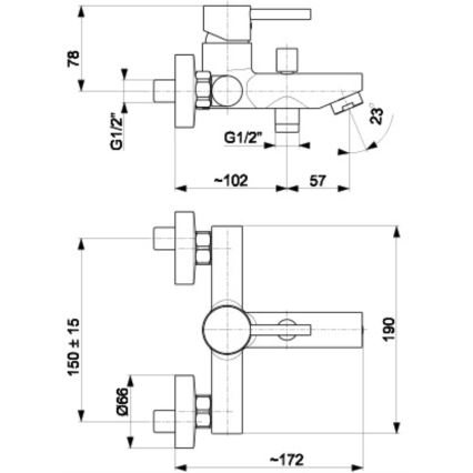 KFA Armatura 5824-010-81 - Badkarsblandare NEDA mässing/matt svart