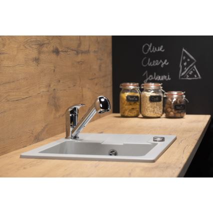 KFA Armatura 6613-110-00 - Tvättställsblandare med utdragbar spruta INDIRA skinande krom