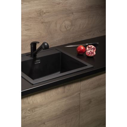 KFA Armatura 6613-110-81 - Tvättställsblandare med utdragbar spruta INDIRA mässing/matt svart