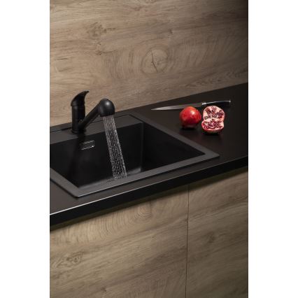 KFA Armatura 6613-110-81 - Tvättställsblandare med utdragbar spruta INDIRA mässing/matt svart