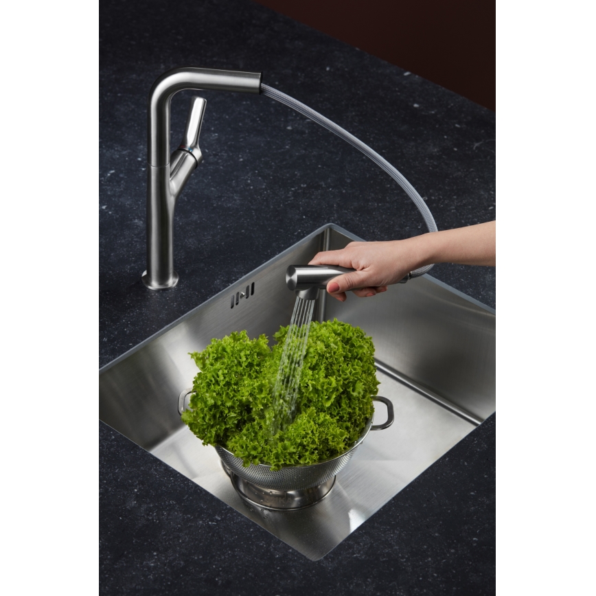 KFA Armatura 6623-220-22 - Tvättställsblandare med utdragbar spruta DUERO DESIGN rostfri