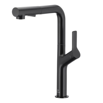 KFA Armatura 6623-220-81 - Tvättställsblandare med utdragbar spruta DUERO DESIGN rostfri/matt svart