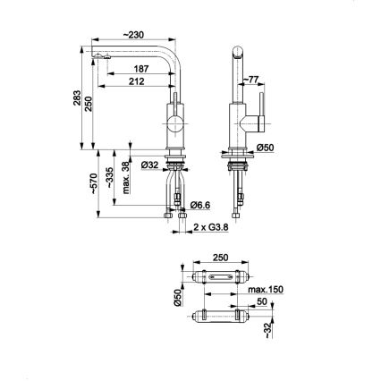KFA Armatura 6623-912-81 - Filtrerad vattenkran DUERO PURE rostfri/matt svart + filter
