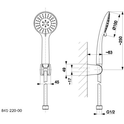 KFA Armatura 841-220-00 - Dusch set MOZA skinande krom