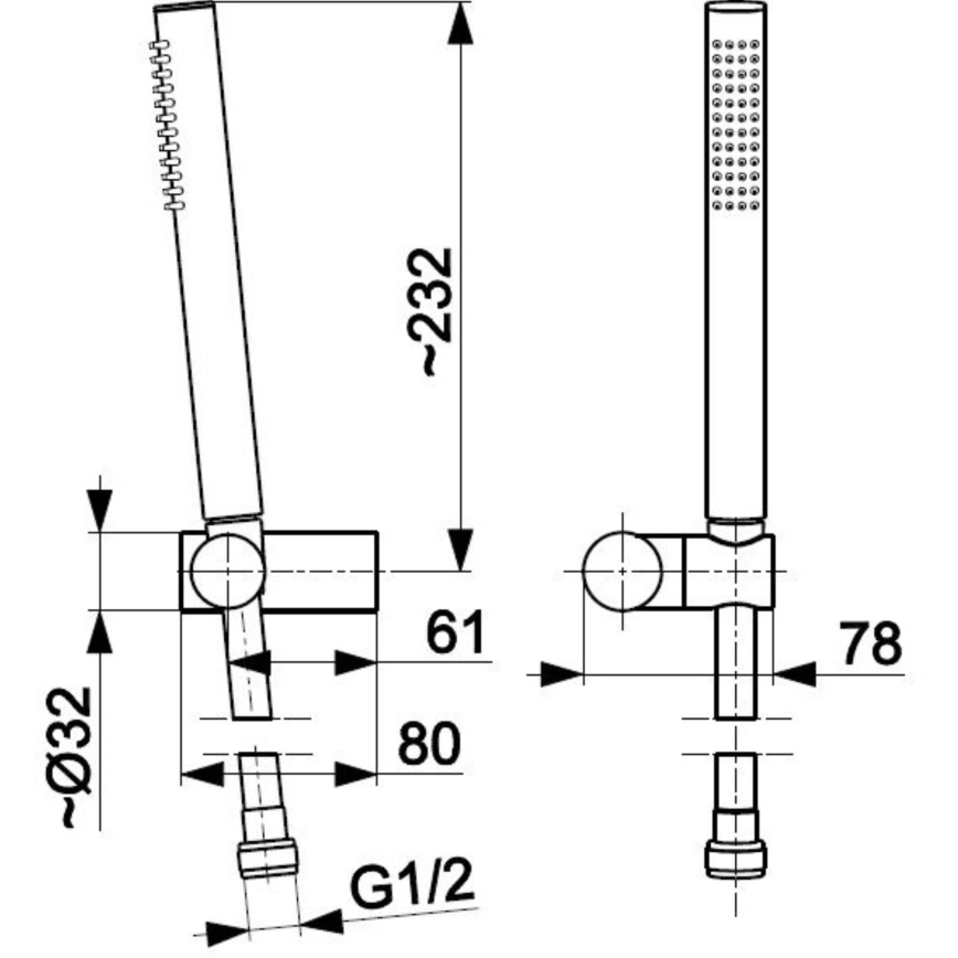 KFA Armatura 841-225-31 - Dusch set MOZA rostfri/mark guld
