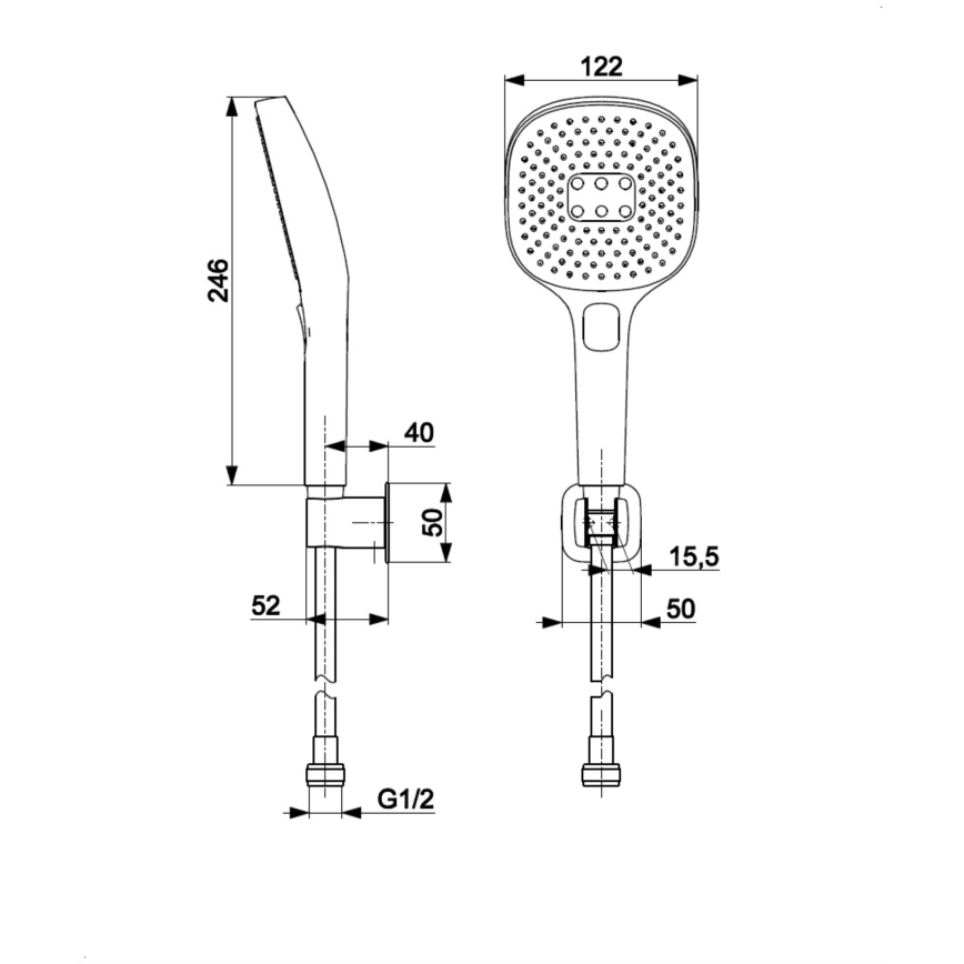 KFA Armatura 841-255-31 - Duschset MALAGA i borstat guld