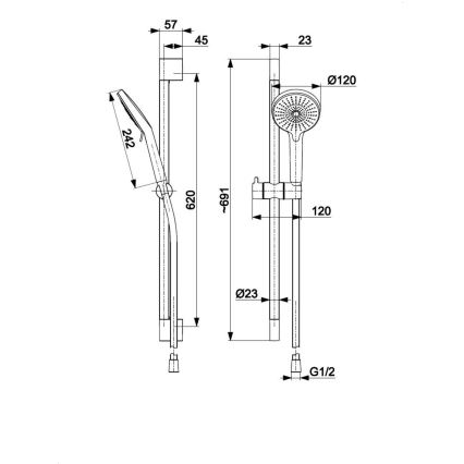 KFA Armatura 841-345-00 - Dusch set OTAVA skinande krom