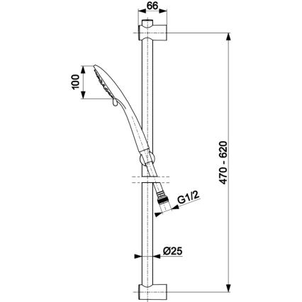 KFA Armatura 841-365-31 - Dusch set MOZA mässing/mark guld