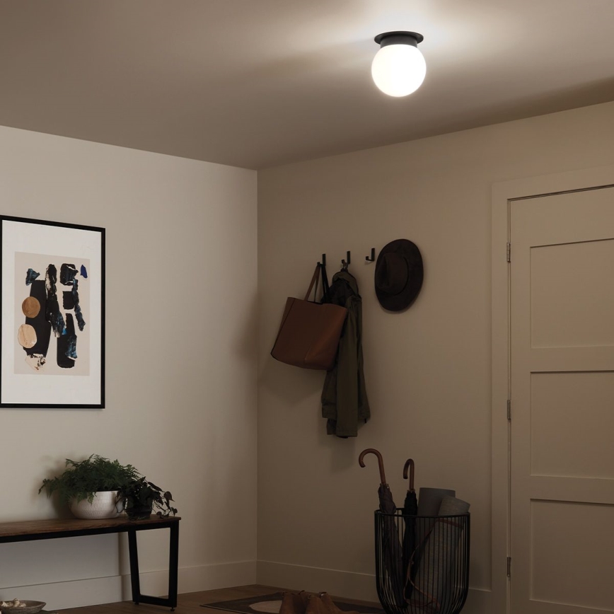 Kichler - Taklampa ALBERS 1xE27/40W/230V diam. 20,3 cm svart